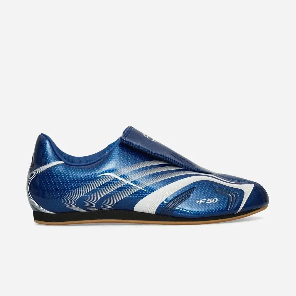 ADIDAS WOMEN'S 7 F50 TAEKWONDO ROYAL BLUE WHITE PATENT LEATHER JS1046